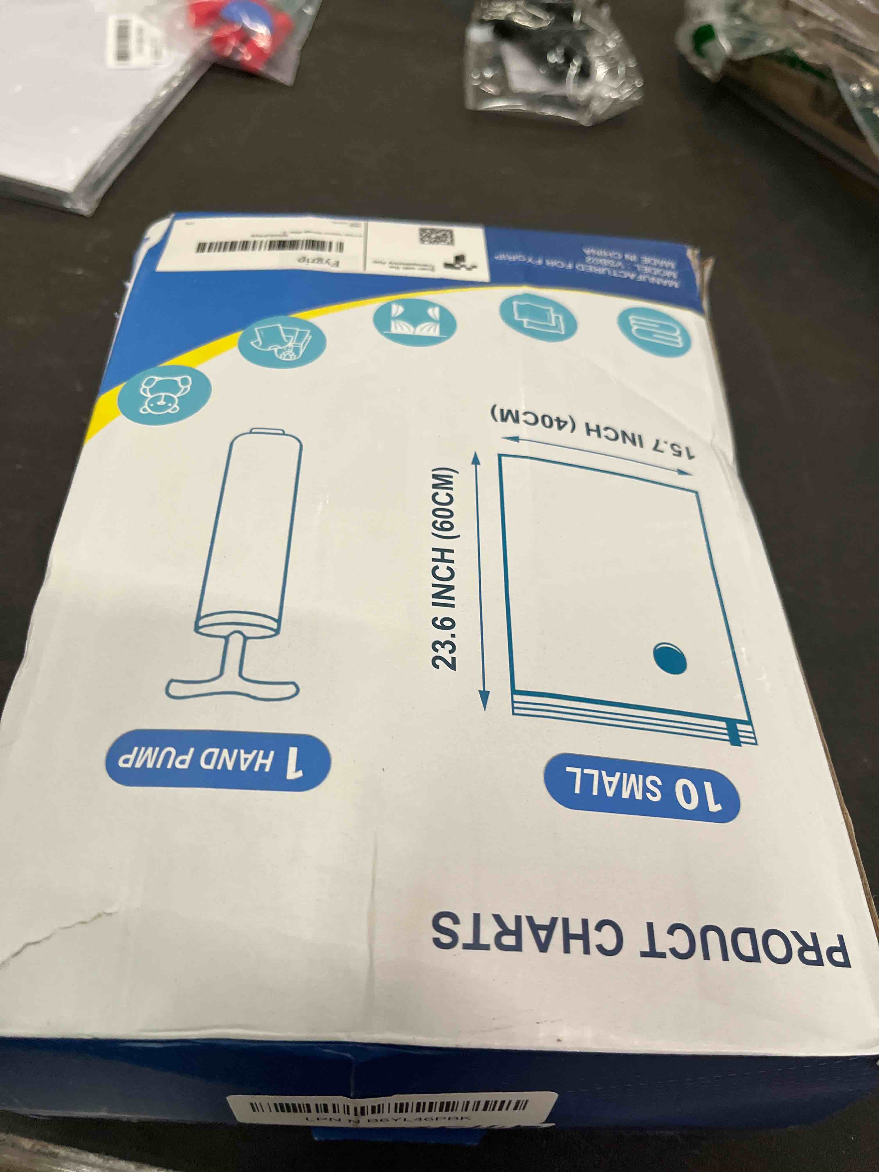 Condition photo showing Good Condition for 10 Pack Small Vacuum Storage Bags with Hand Pump, Plastic Packaging Bags, 80% Space Saver Vacuum Seal Bags for Clothing, Travel Lugggage, Blankets, Comforters 10 Small