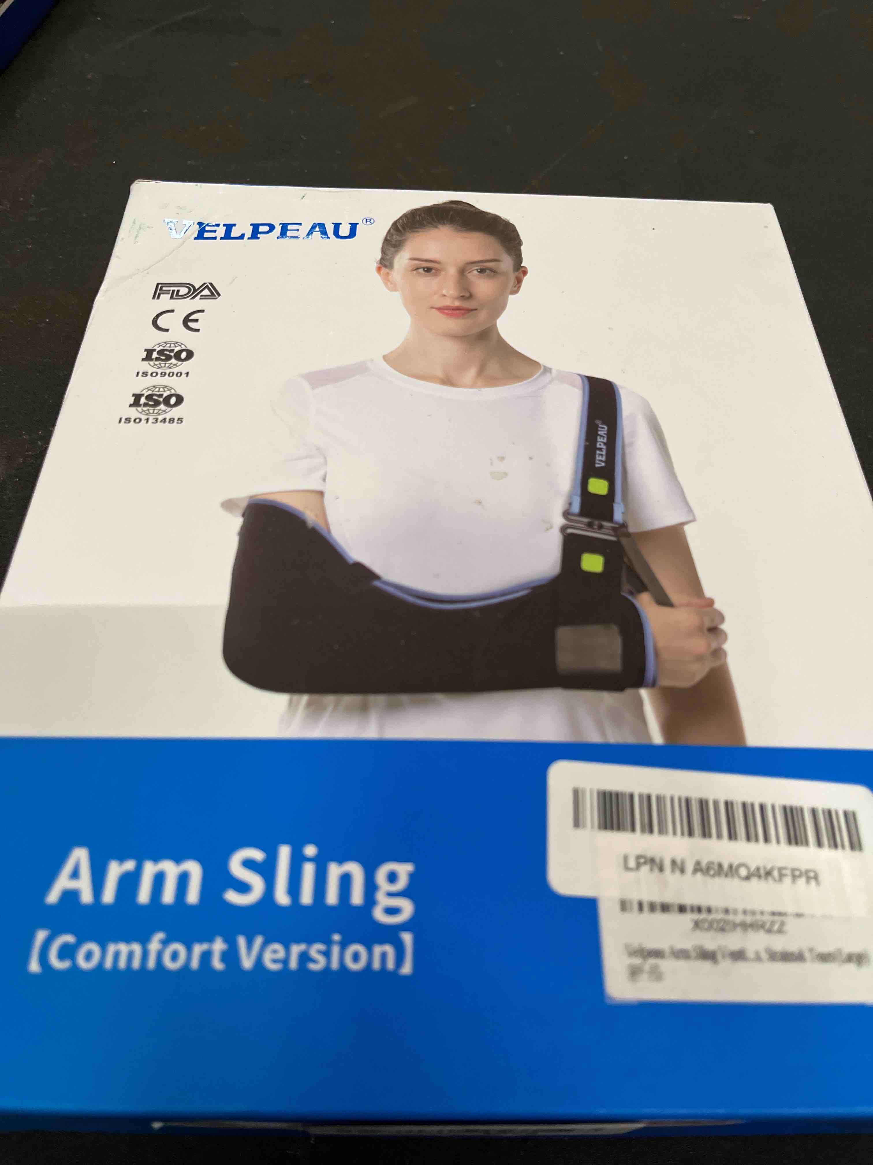 Condition photo showing Good Condition for Velpeau Arm Sling Shoulder Immobilizer for Women and Men, fit Left or Right Arm - Rotator Cuff Support Brace - Medical Sling for Shoulder, Clavicle, Elbow Injury (Comfort type, Large: Bust 33.5?-41?) Large (Pack of 1) Comfort Version