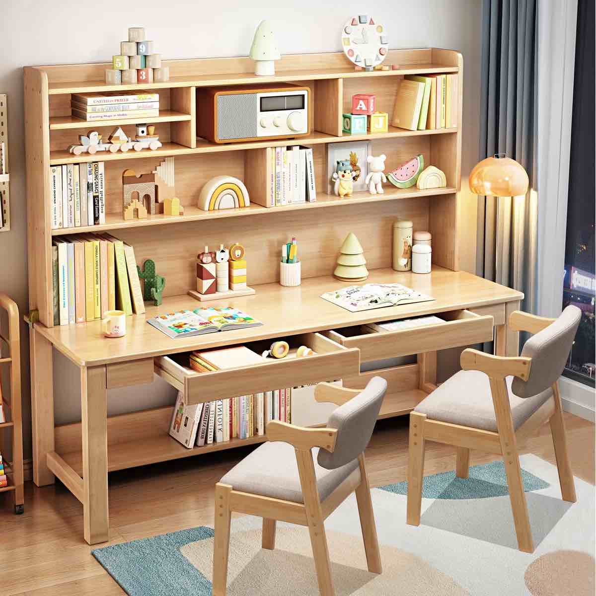 Kids Writing Desk Study Learning Computer Table with Chair