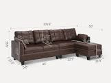 adebisi 97.2" wide faux leather corner sectional with ottoman