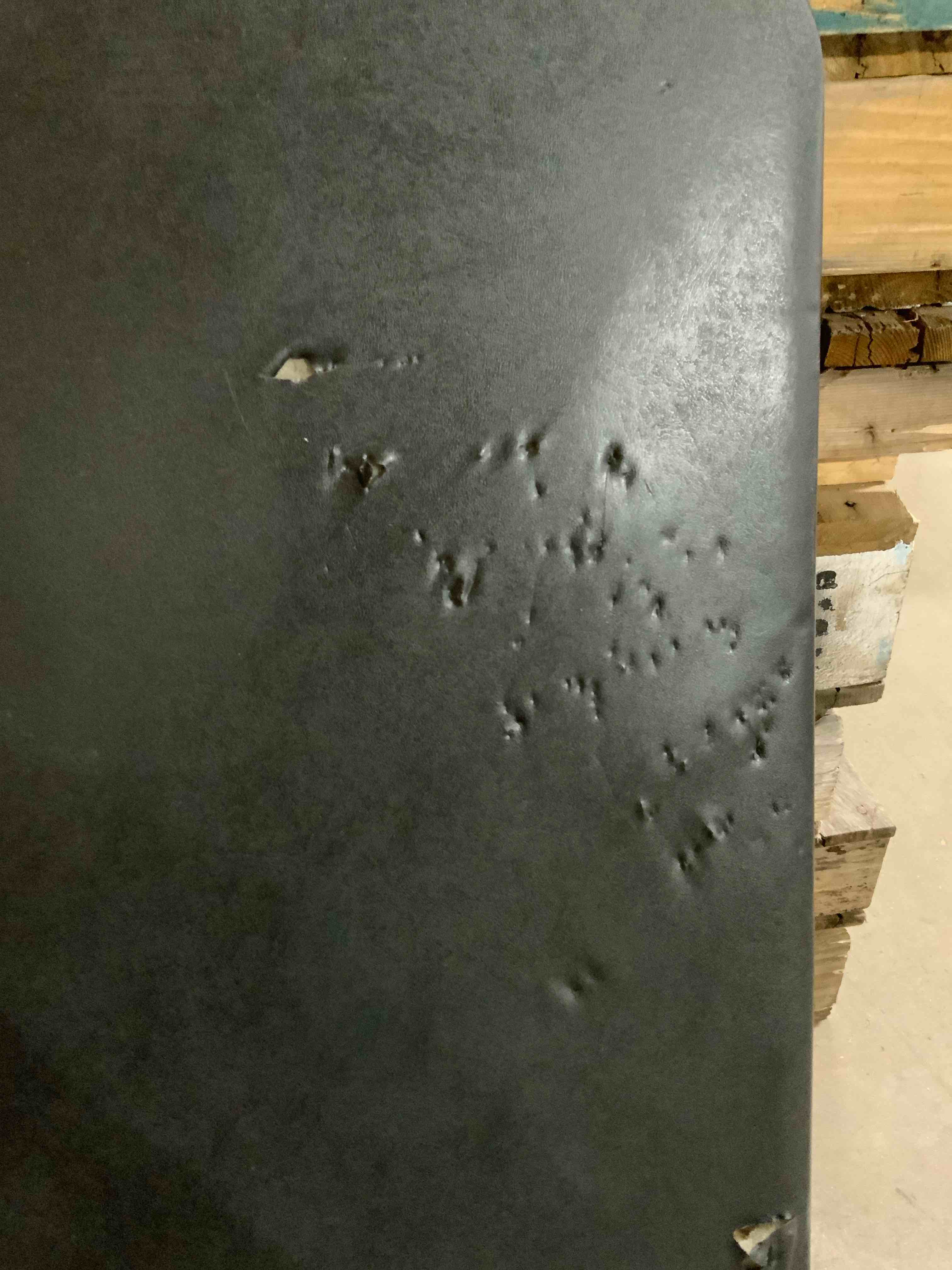 Condition photo showing As Is for (please see all photos)3‘ X 3‘ BLACK FOLDING CARD TABLE