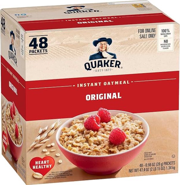 QUAKER INSTANT OATMEAL ORIGINAL 48 PACKETS