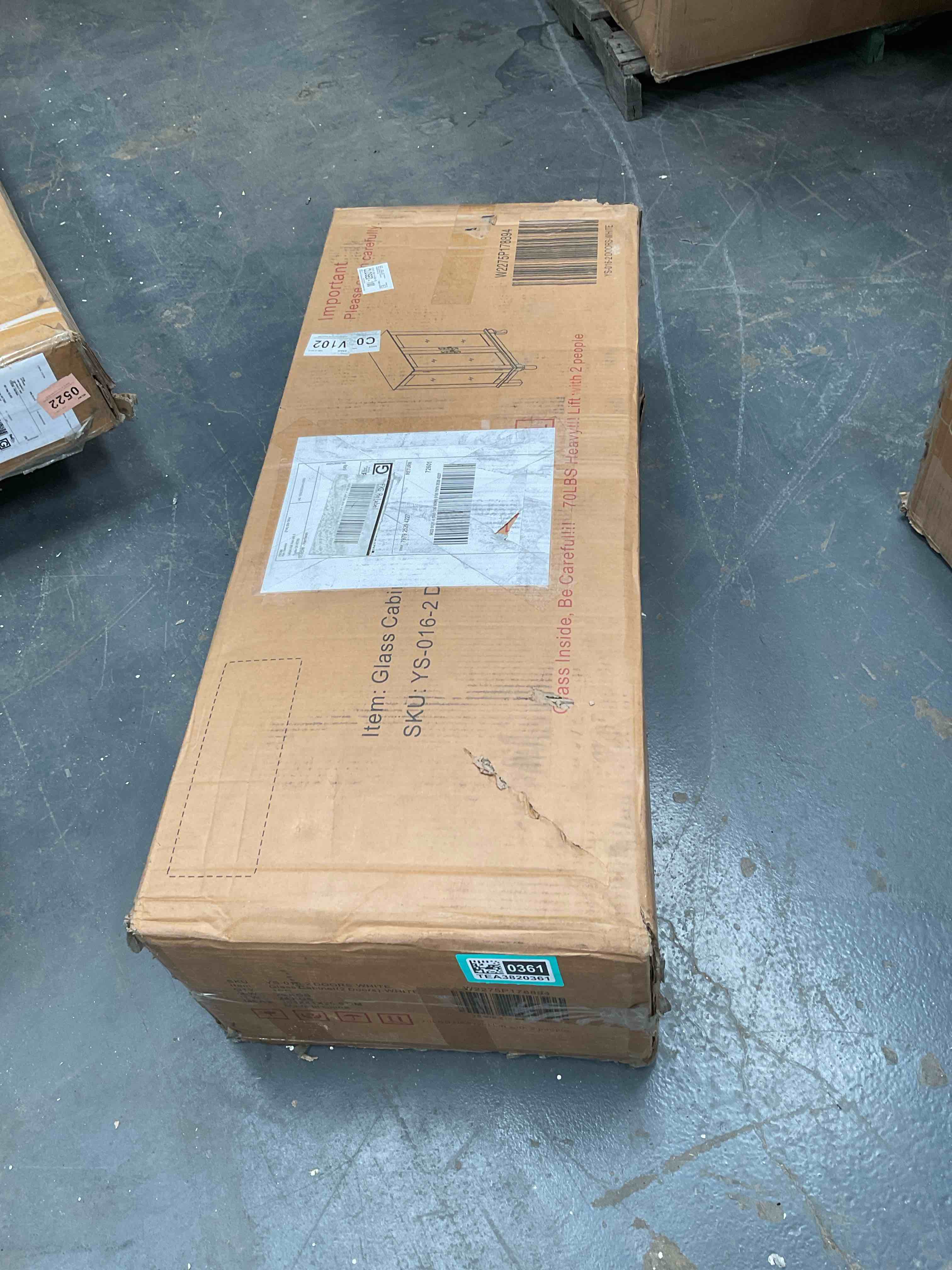 Condition photo showing Good Condition for 2 Doors Curio Cabinet With Tempered Glass Doors Cabinets With Mirrored Back Panel And Adjustable Shelves