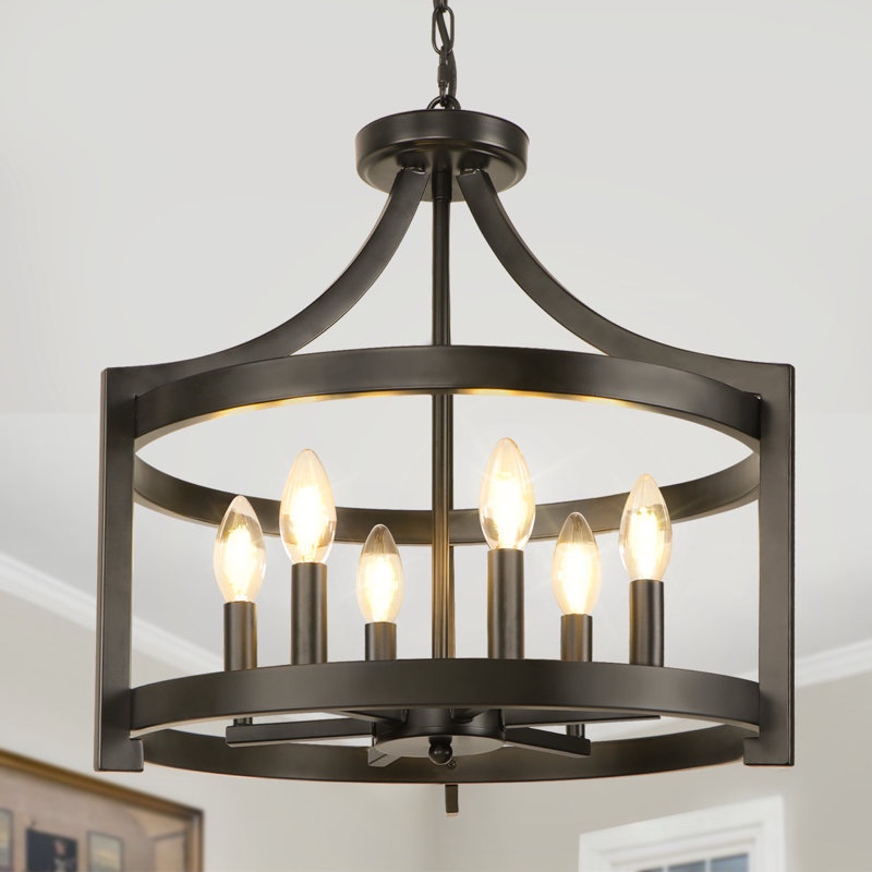 Condition photo showing Good Condition for Carrianna 6 - Light Dimmable Lantern Geometric Chandelier