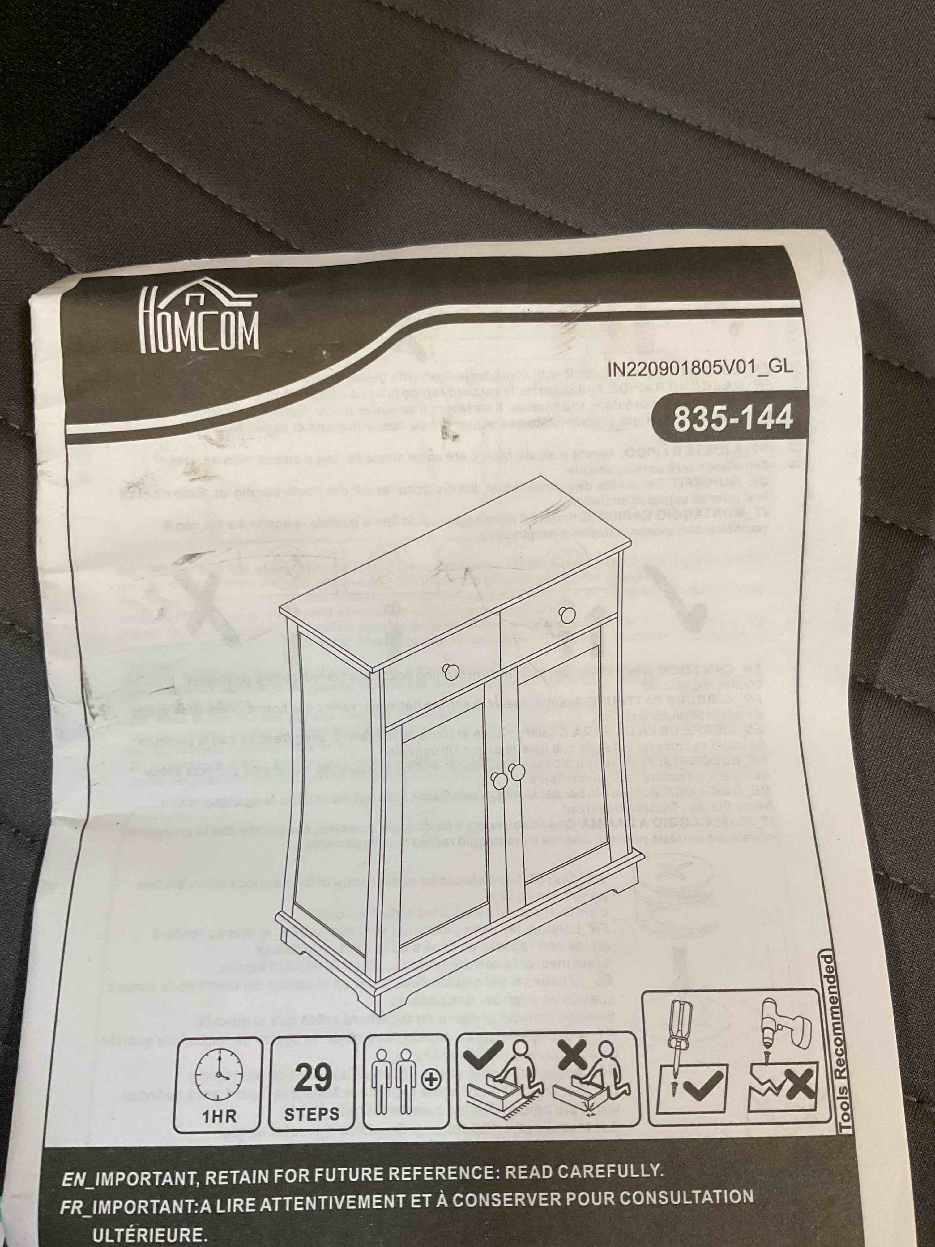 Black 2 Drawer + 2 Door Nightstand 