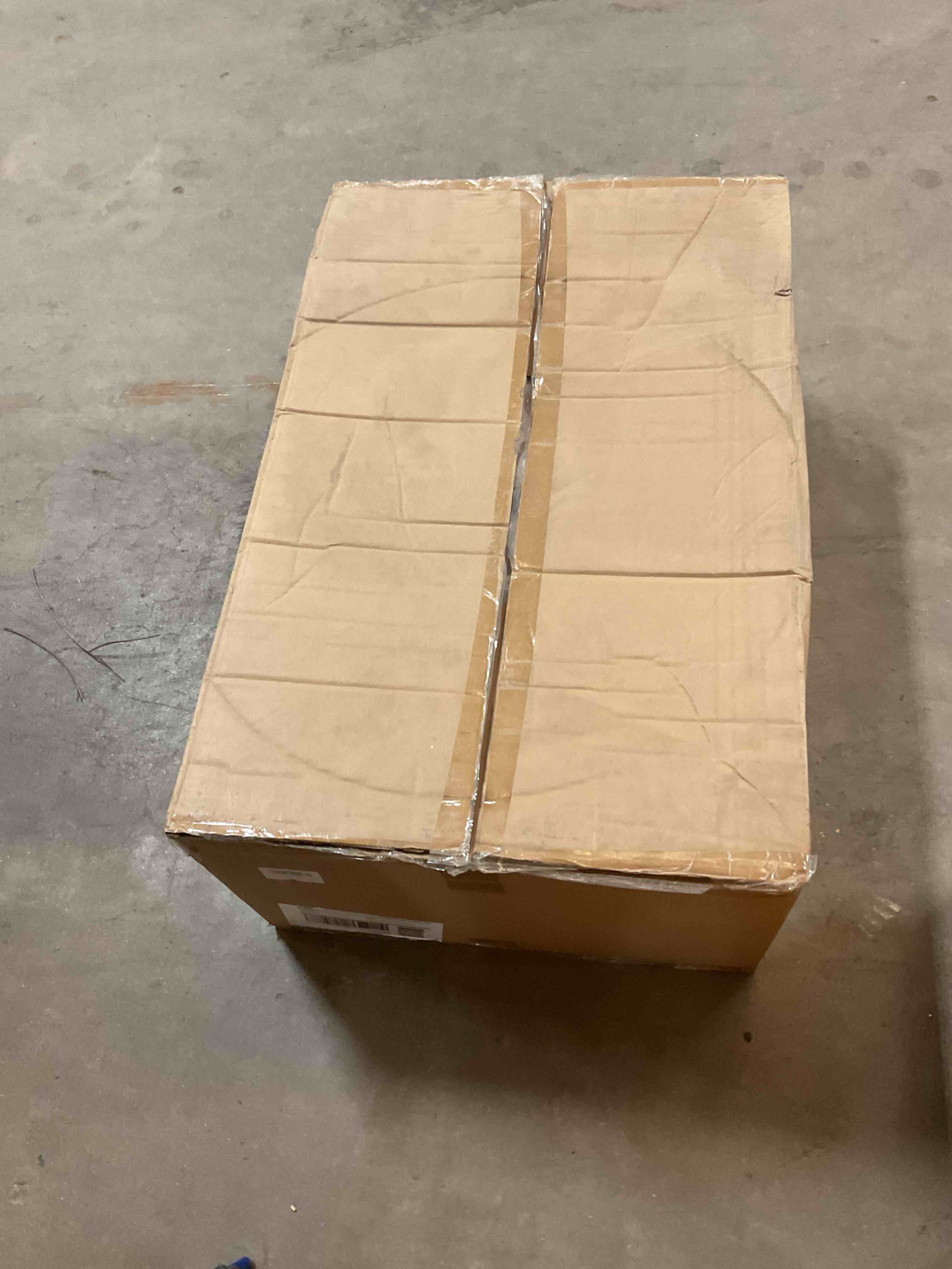 Condition photo showing Good Condition for Stackable Plastic Storage Bins with Wheels | Folding Storage Box with Safety Latch Doors | Collapsible Storage Bins with Lids for Organizing Home Items | Cream - 1 Pack - 8.5 Gallon