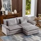 (INCOMPLETE ) Studded Couch with Ottoman