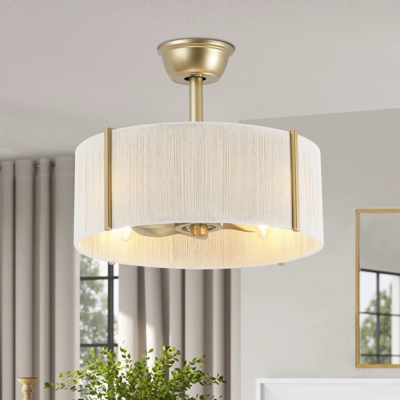 18\u0027\u0027 7-Blade Rope Ceiling Fan With Light Kit And Remote Control