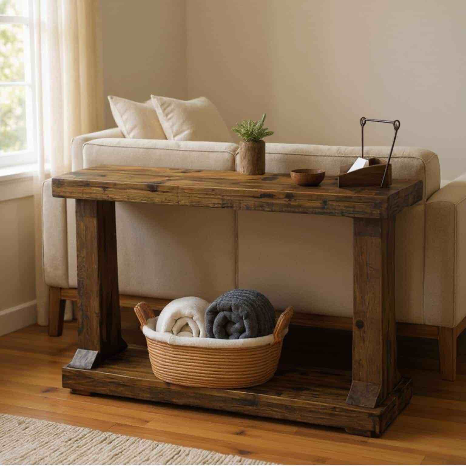 southern charm solid reclaimed wood entry table