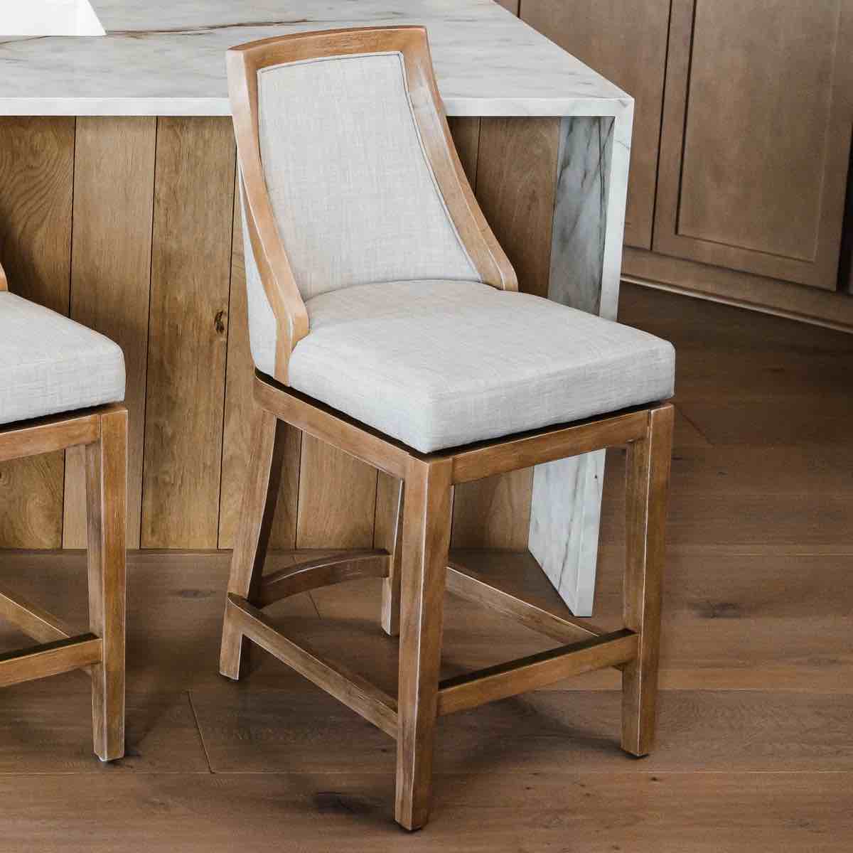 maven lane vienna swivel stool with fabric upholstery