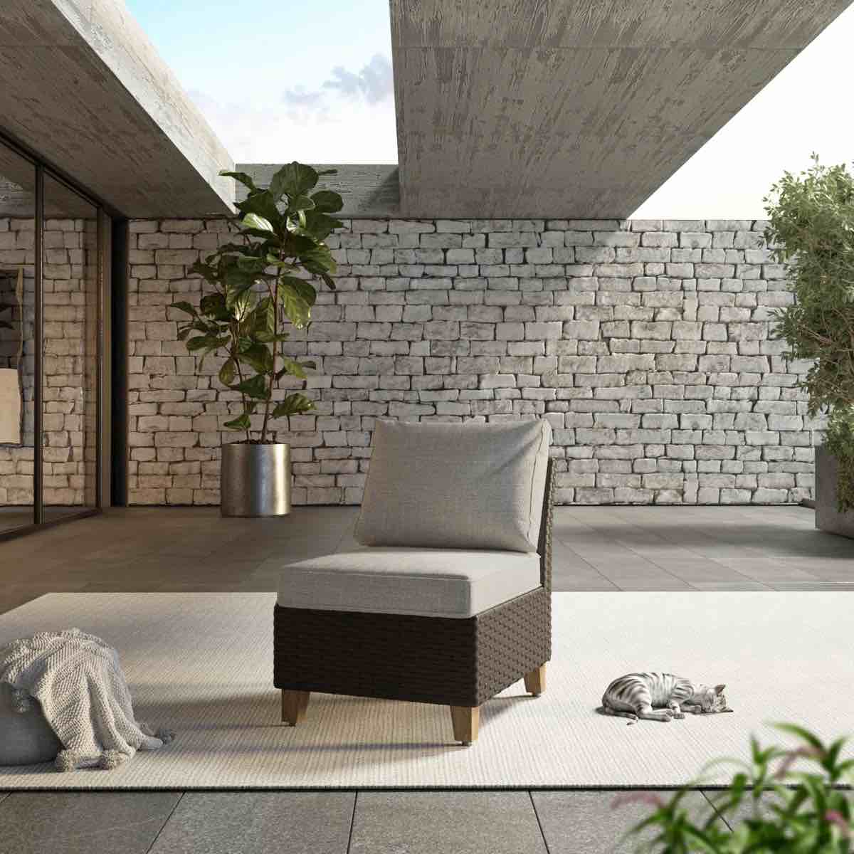 Umeh Wicker Patio Chair with Removable Cushions