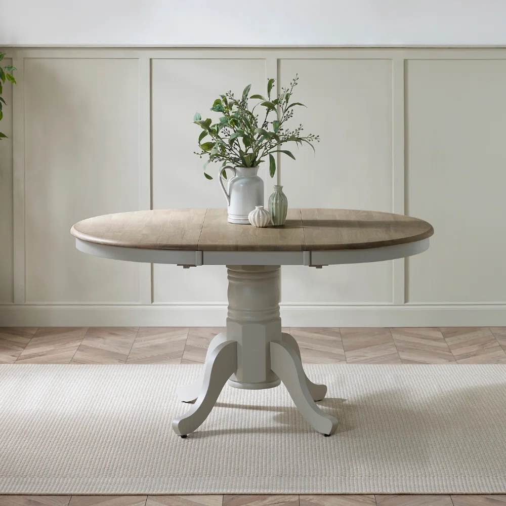 prestow oak and cream extending dining table top