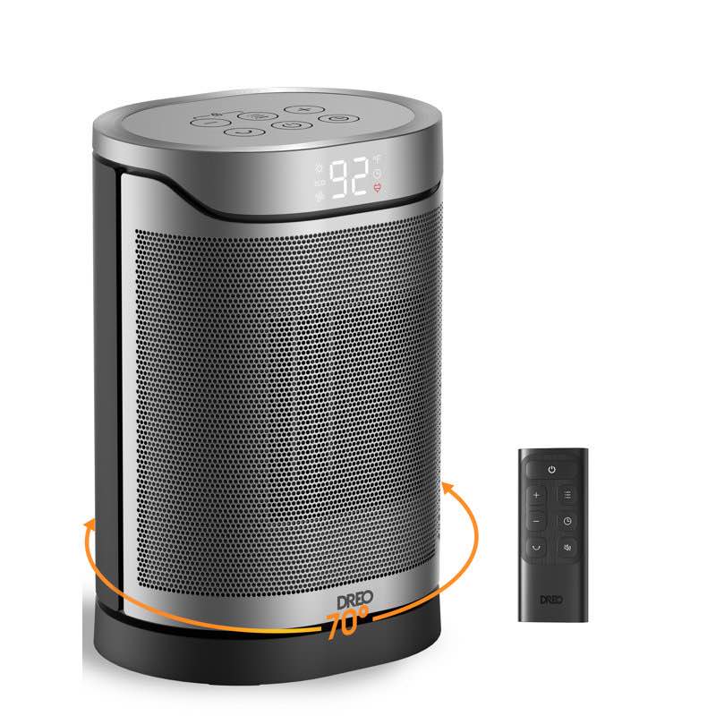 dreo space heaters for home, portable heater with remote, 70? oscillation, 1500w ptc electric heater with thermostat for inside, 1-12h timer, office