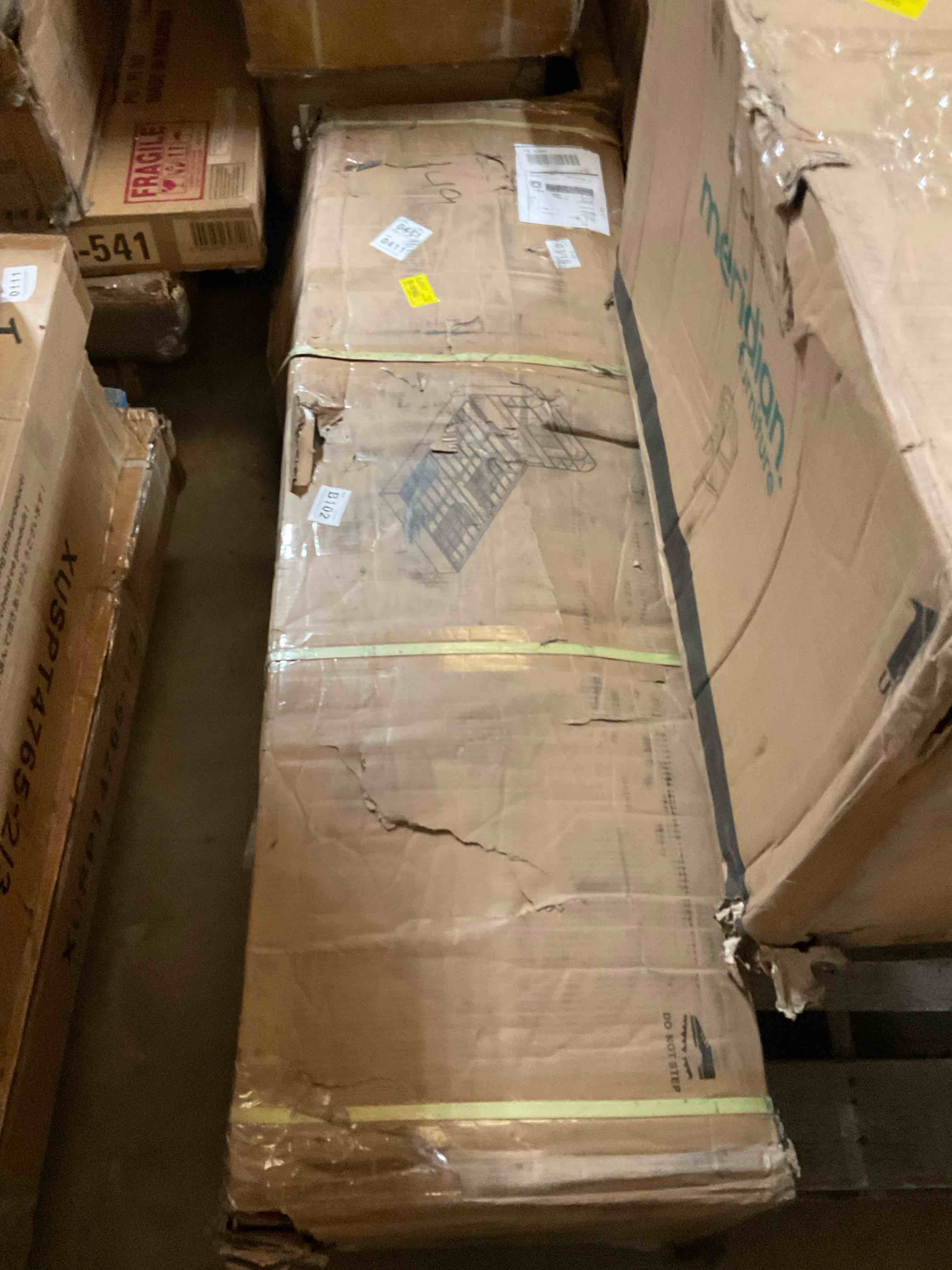 Condition photo showing Good Condition for 47.2" bookcase upholstered bed frame with 4 storage drawers