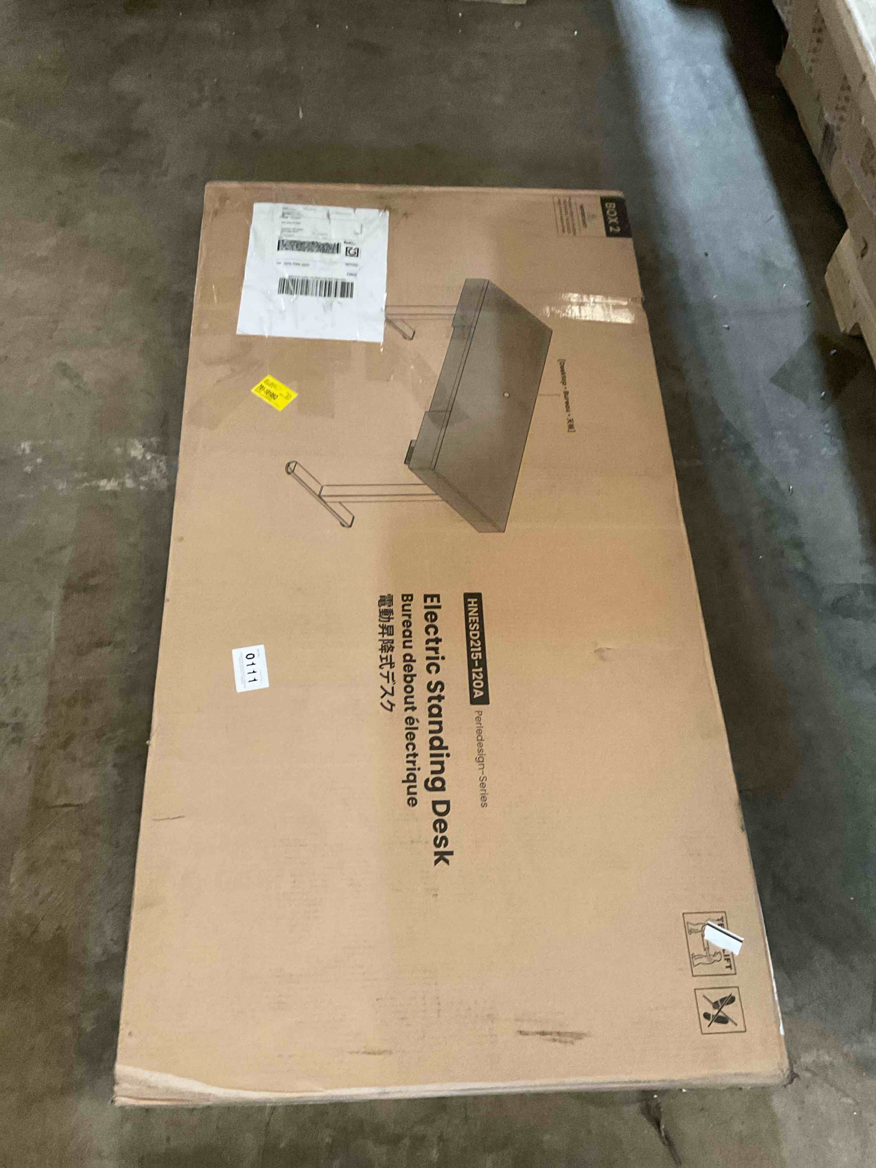 Condition photo showing Good Condition for (box 2 only)home office height adjustable standing desk with 3 drawers