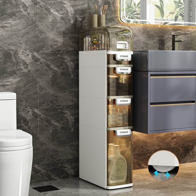 4-drawer narrow slim storage cart bathroom storage cabinet mobile storage organizer