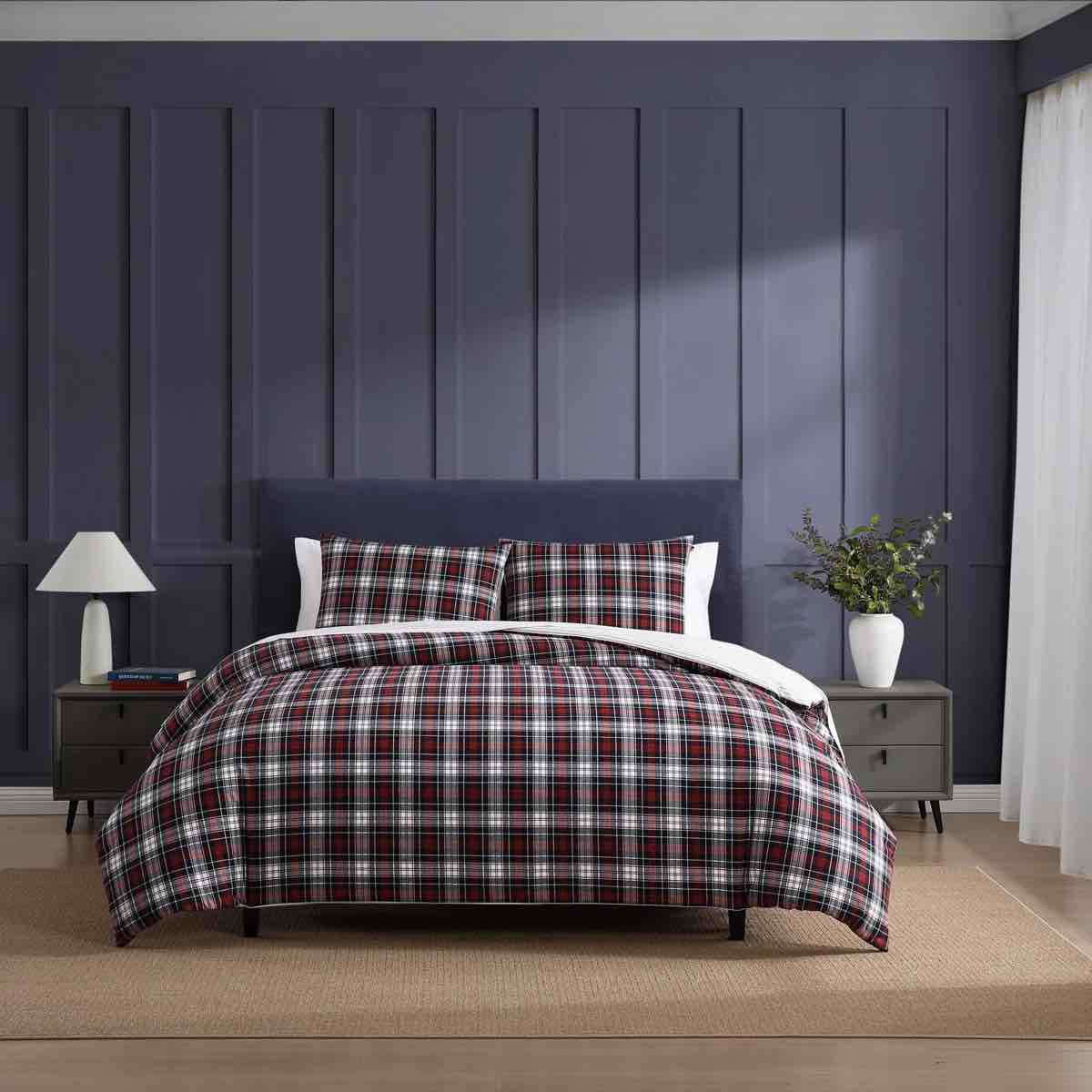 Tommy Hilfiger Essential Tartan Cotton Red Comforter Set