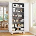 Winston Porter 74.8'' Tall Steel Pantry Cabinet with 5 Adjustabel Shelves for Kitchen and Home Office