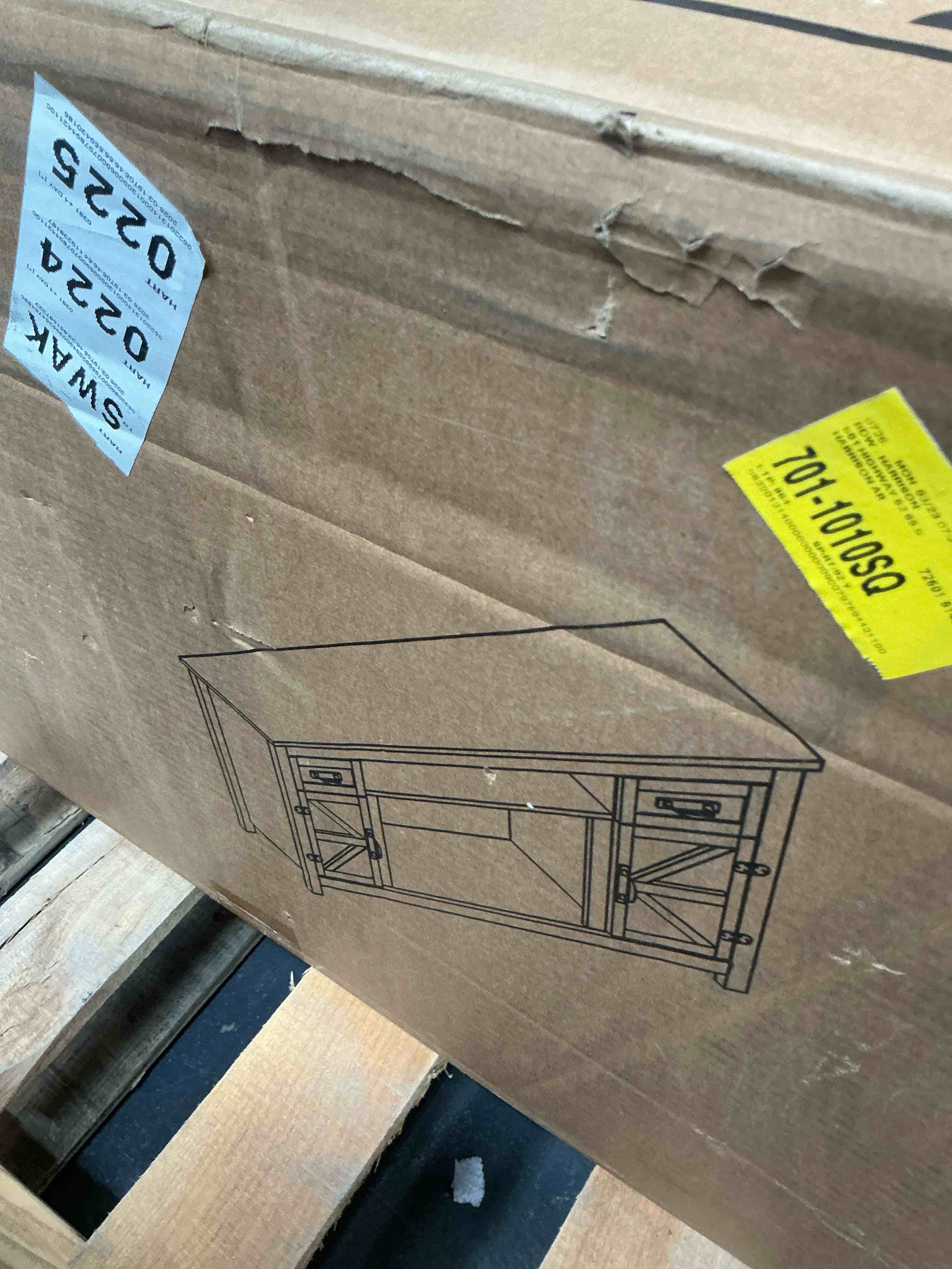 Condition photo showing Good Condition for (incomplete) farmhouse entertainment center