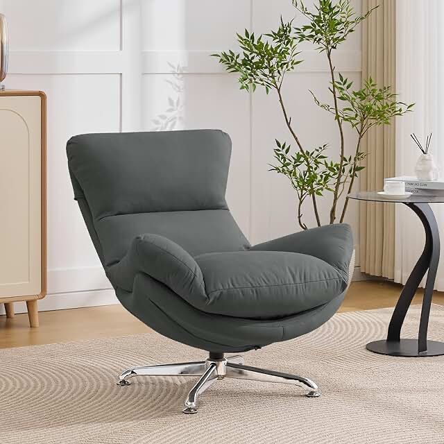 charitini big & tall removable wide swivel accent chair, full back upholstered fabric lounge chair, 360° rotation, modern living room accent chair