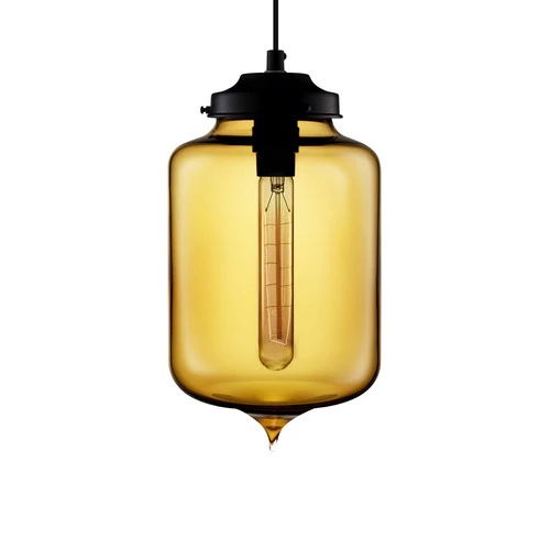 modern amber glass led pendant light