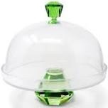 (handle is broken. )13"d cake dome with diamond base and handle
