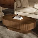 oval coffe table walnut