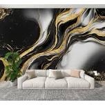 peel and stick wallpaper wall mural black gold marble texture marbled distorted textured wall art self adhesive and removable