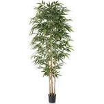 adcock artificial bamboo tree, privacy fence decor - real bamboo pole with uv resistant leaves