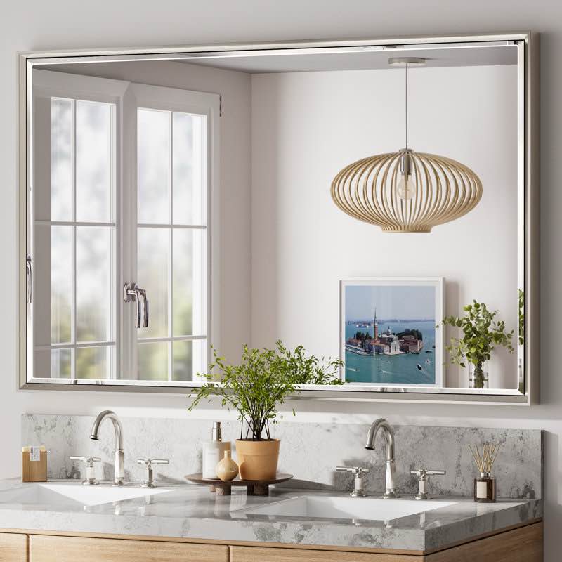 Lohoski Decorative Wall Mirror Beveled Design, Bathroom Vanity Mirror Accent Mirror Finish