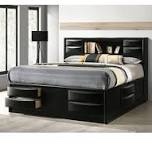 incomplete Black California King Size Bed Frame With 4 Storage Drawers,box 2