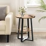 jalanda tall end table with 2 usb ports, 2 power outlets, and 2-tier storage shelves