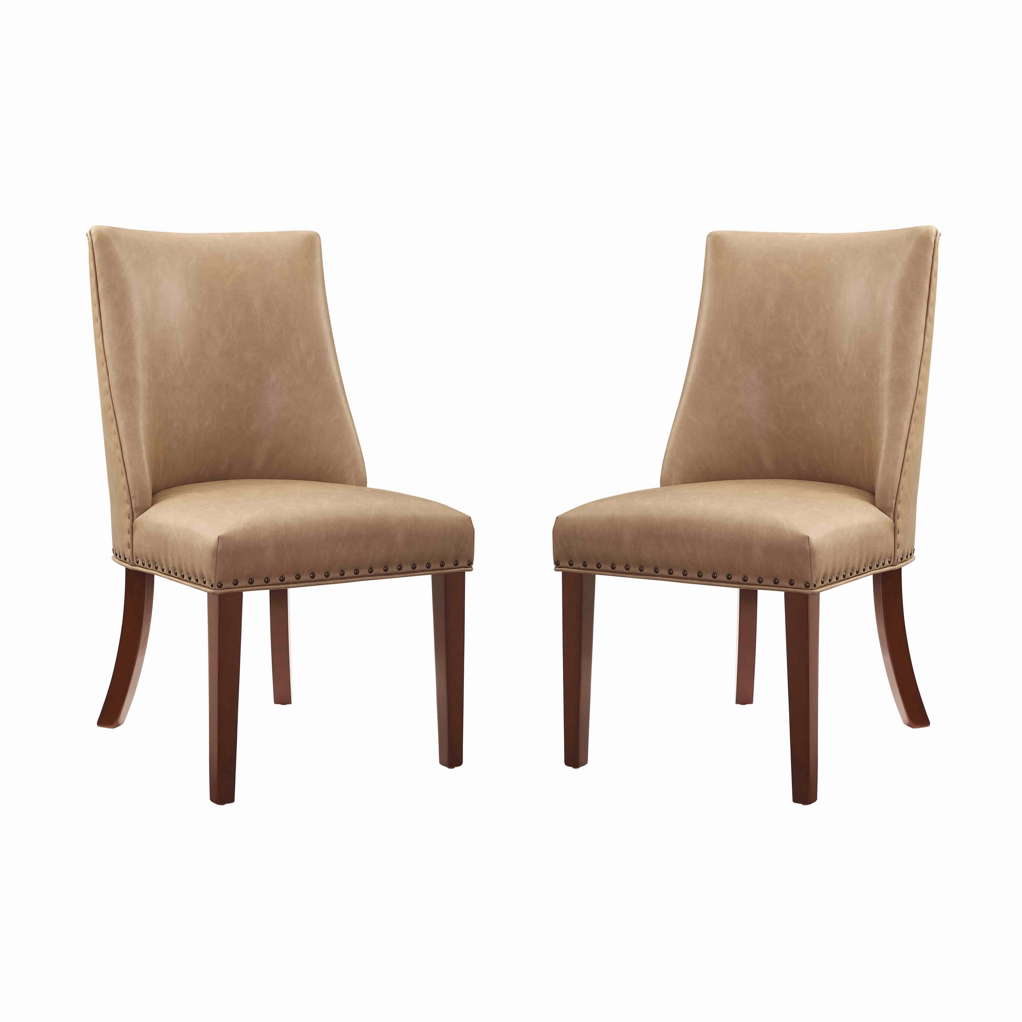 Tan PU Dining Chair