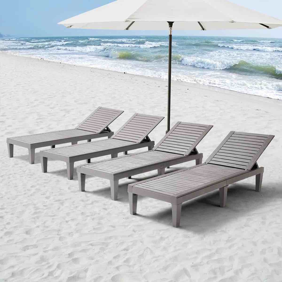 carrine waterproof, lightweight, and adjustable outdoor polyresin chaise lounge chair set