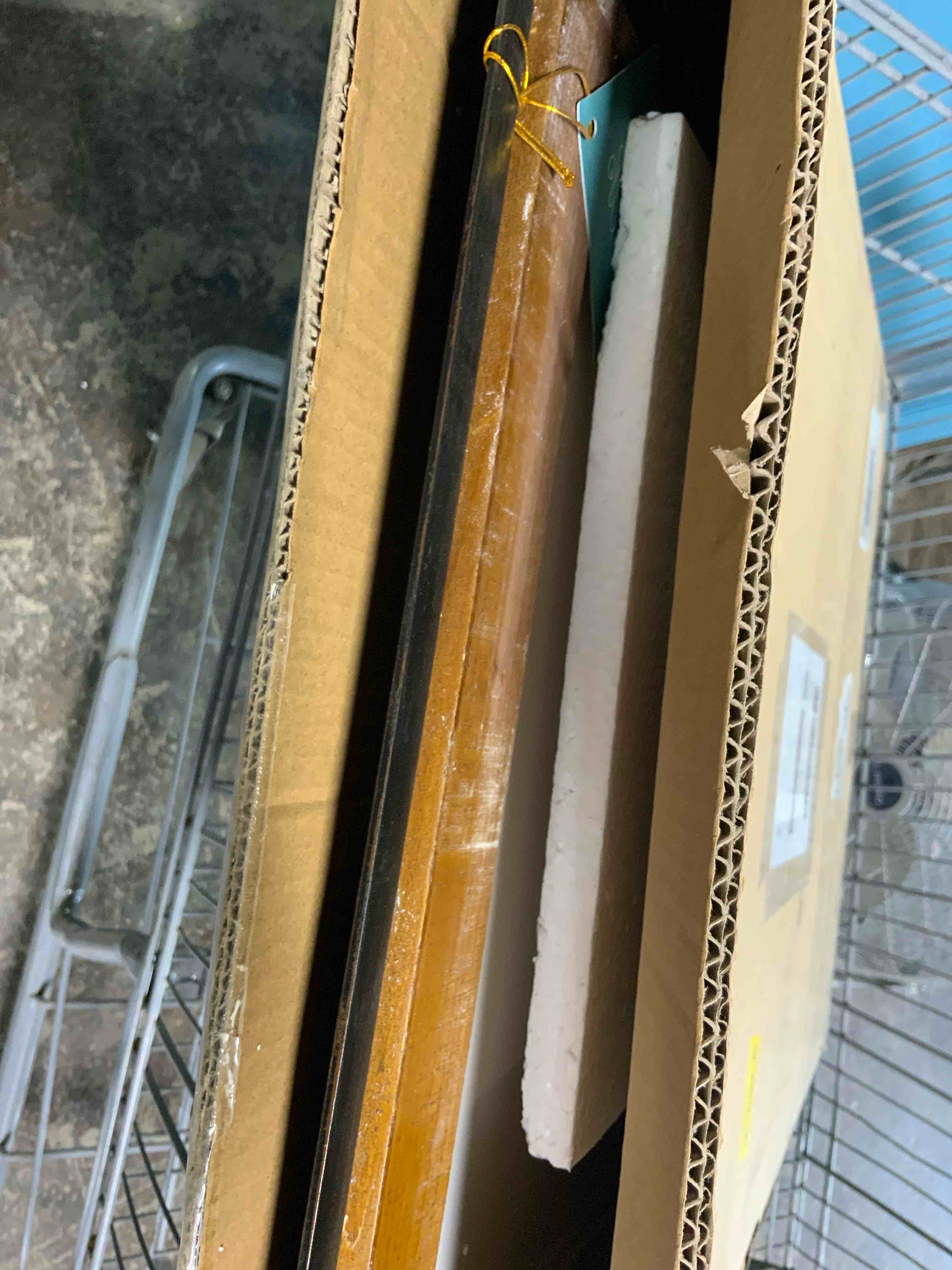 Condition photo showing As Is for cates modern farmhouse wooden picture frame