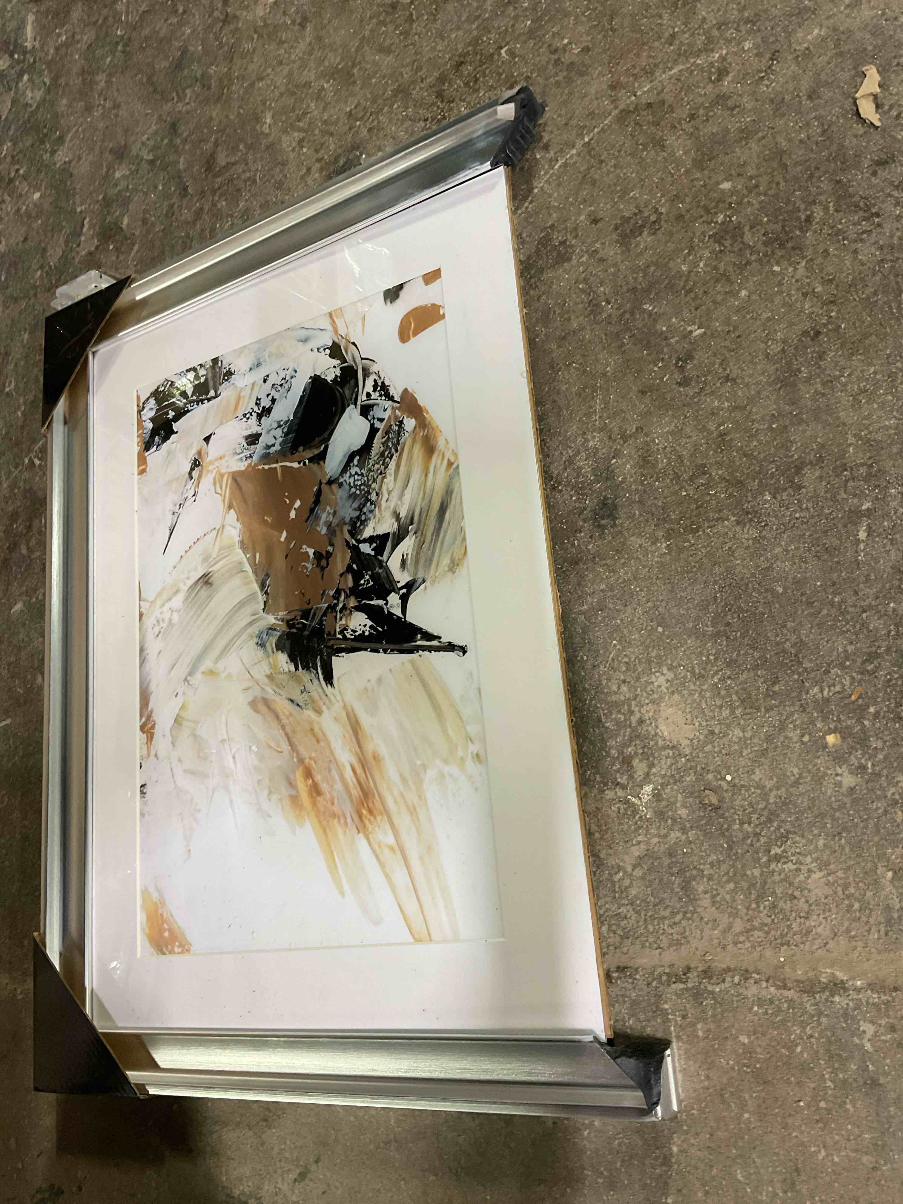 Condition photo showing As Is for framed painting 