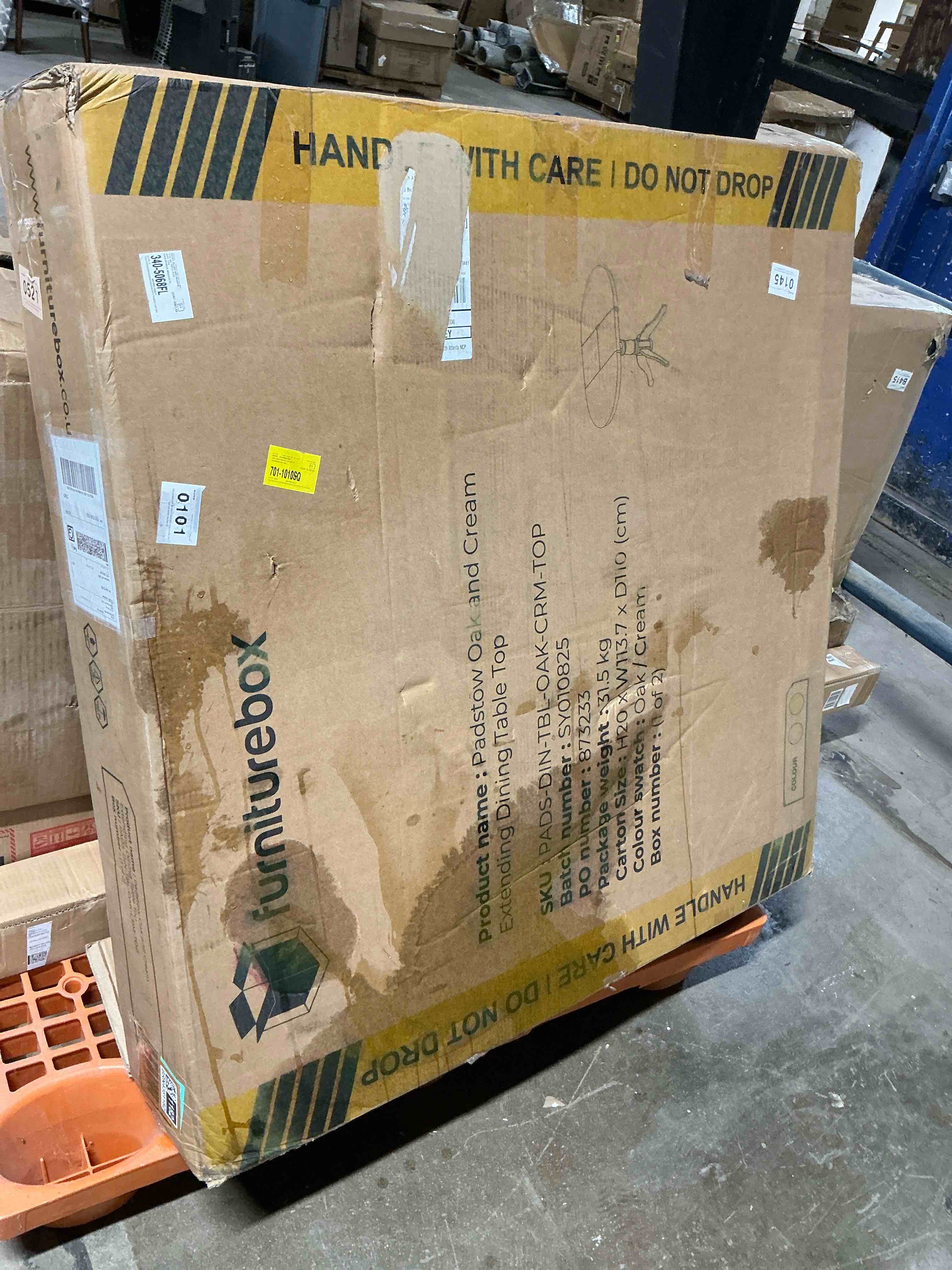 Condition photo showing Good Condition for prestow oak and cream extending dining table top