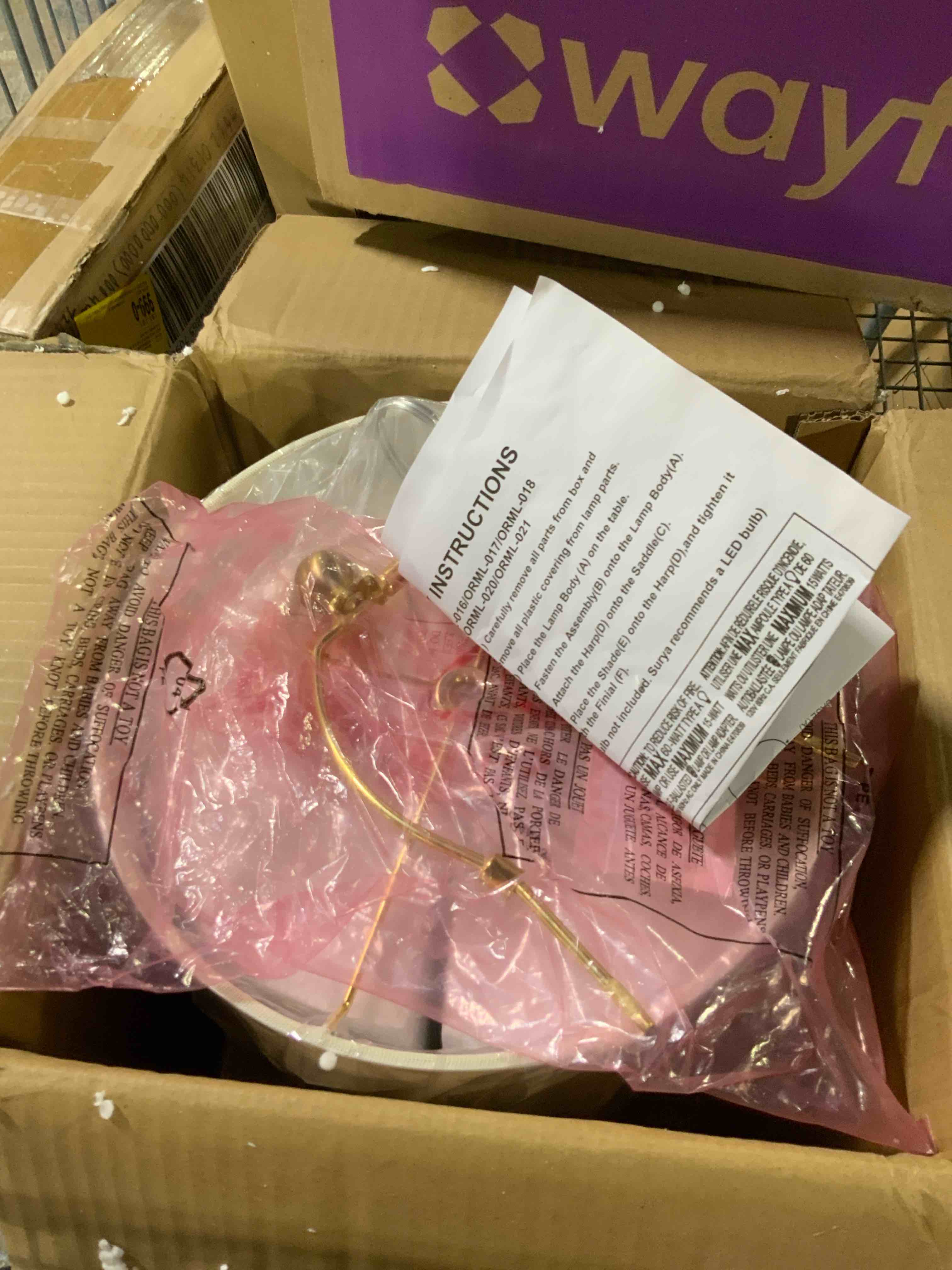 Condition photo showing Good Condition for table lamp with blue round base