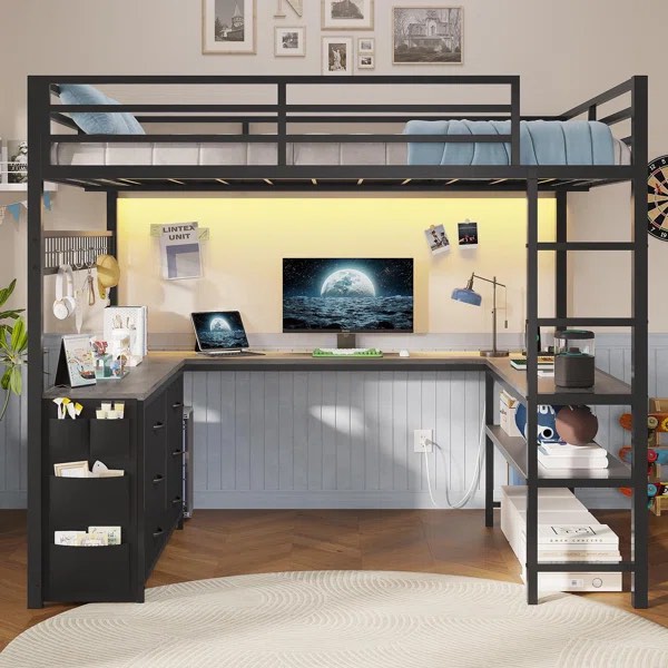 (INCOMPLETE) Loft Bed with Drawers and Desk