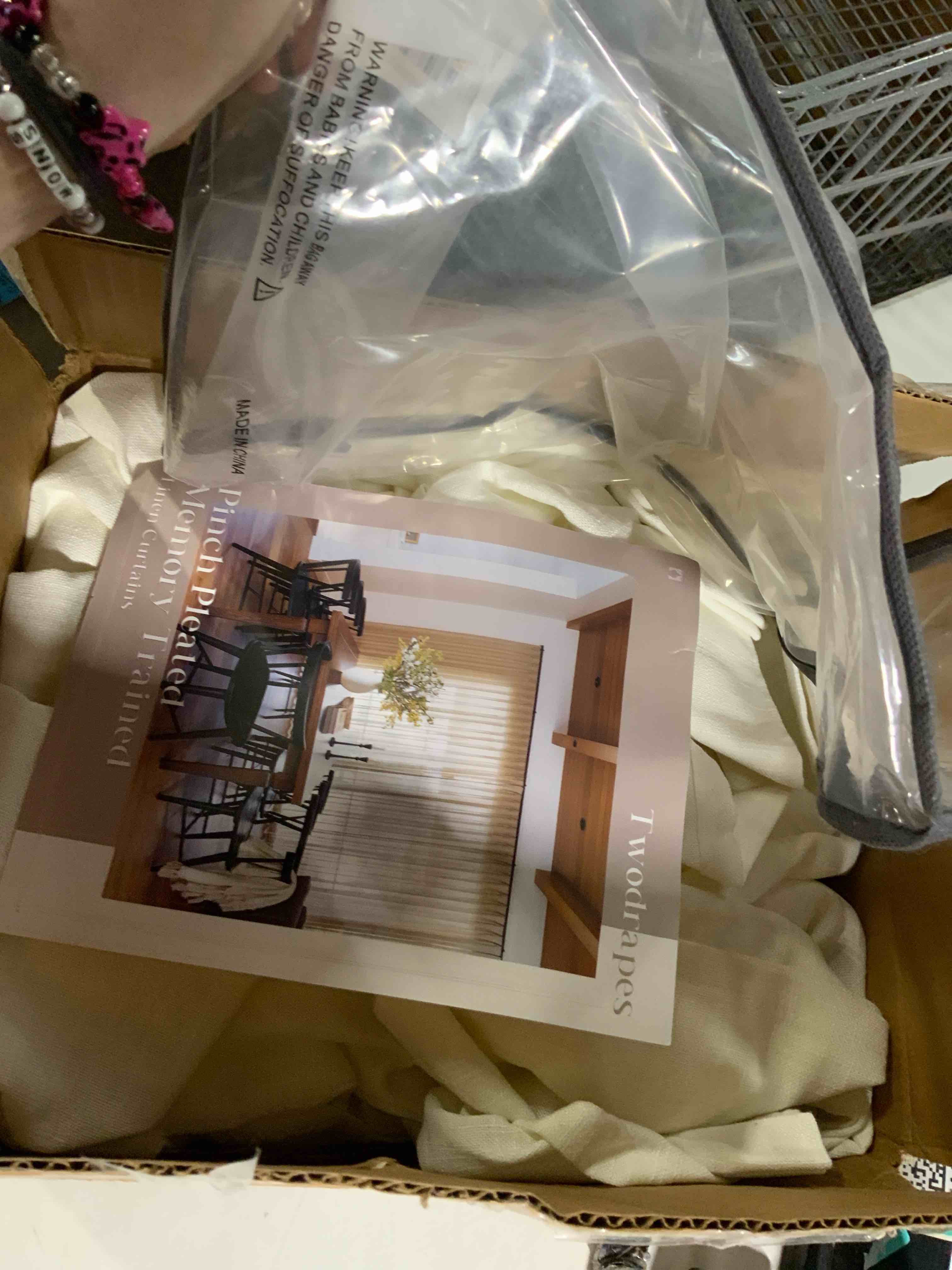 Condition photo showing Good Condition for thick linen fabric memory trained pinch pleated solid farmhouse and modern rustic curtains for dining living room bedroom 2 panels