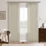 thick linen fabric memory trained pinch pleated solid farmhouse and modern rustic curtains for dining living room bedroom 2 panels