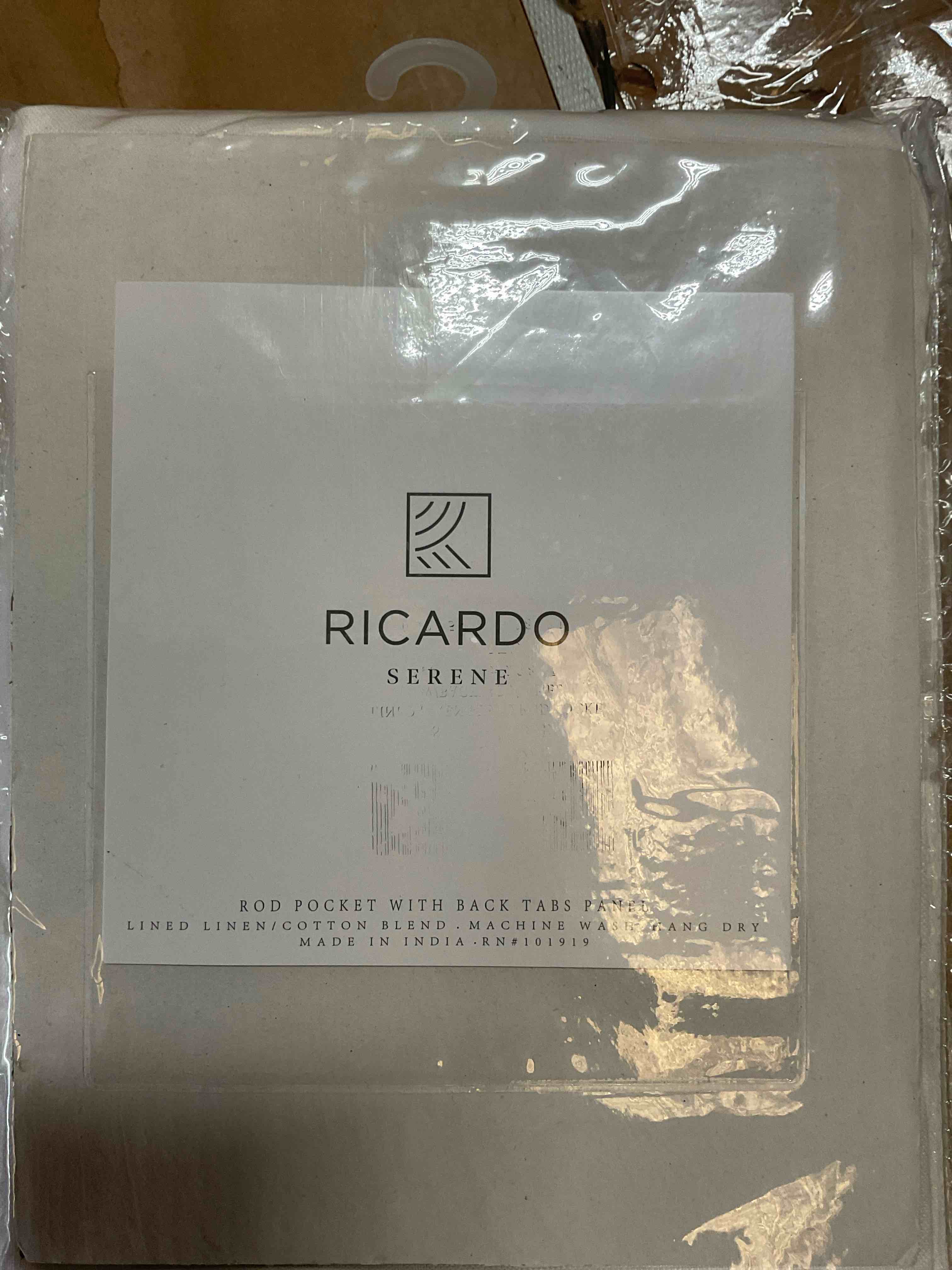 Condition photo showing Good Condition for (48”x108”) premium pure linen and cotton blend yarn dyed light filtering rod pocket w/ backtab curtain panel