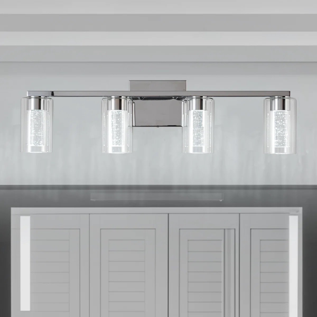 Koki 4 Light Vanity Light Dimmable LED Bathroom Lights Over Mirror Bathroom Lighting