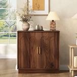 2 - Door Accent Cabinet With Adjustable Shelves & Arched Doors, 31.5" Minimalist Credenza For Living Room Kitchen Dining Room