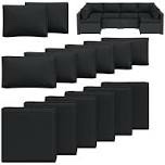 14-pcs Outdoor Patio Cushion Cover Set  For 6-seat Sectional Sofa, Covers Only