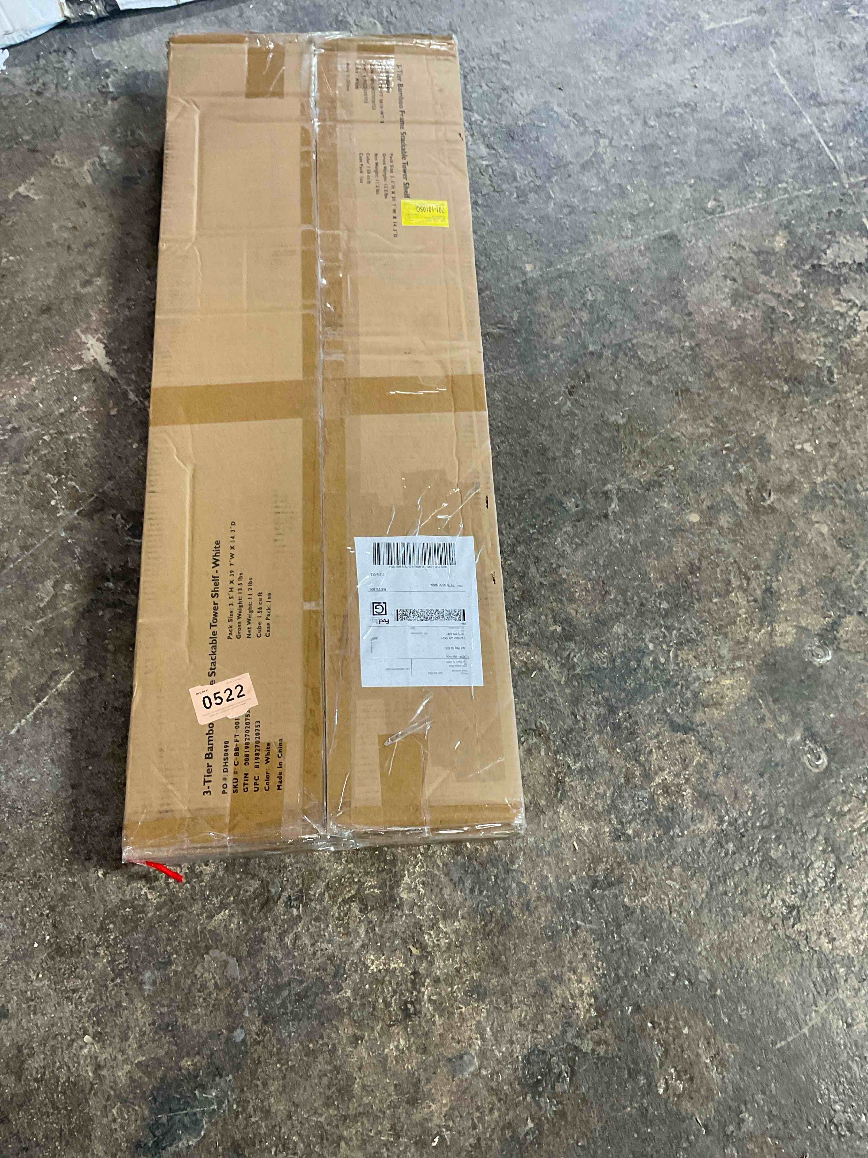 Condition photo showing Good Condition for 3-Tier Bamboo Frame Stackable Tower Shelf - White