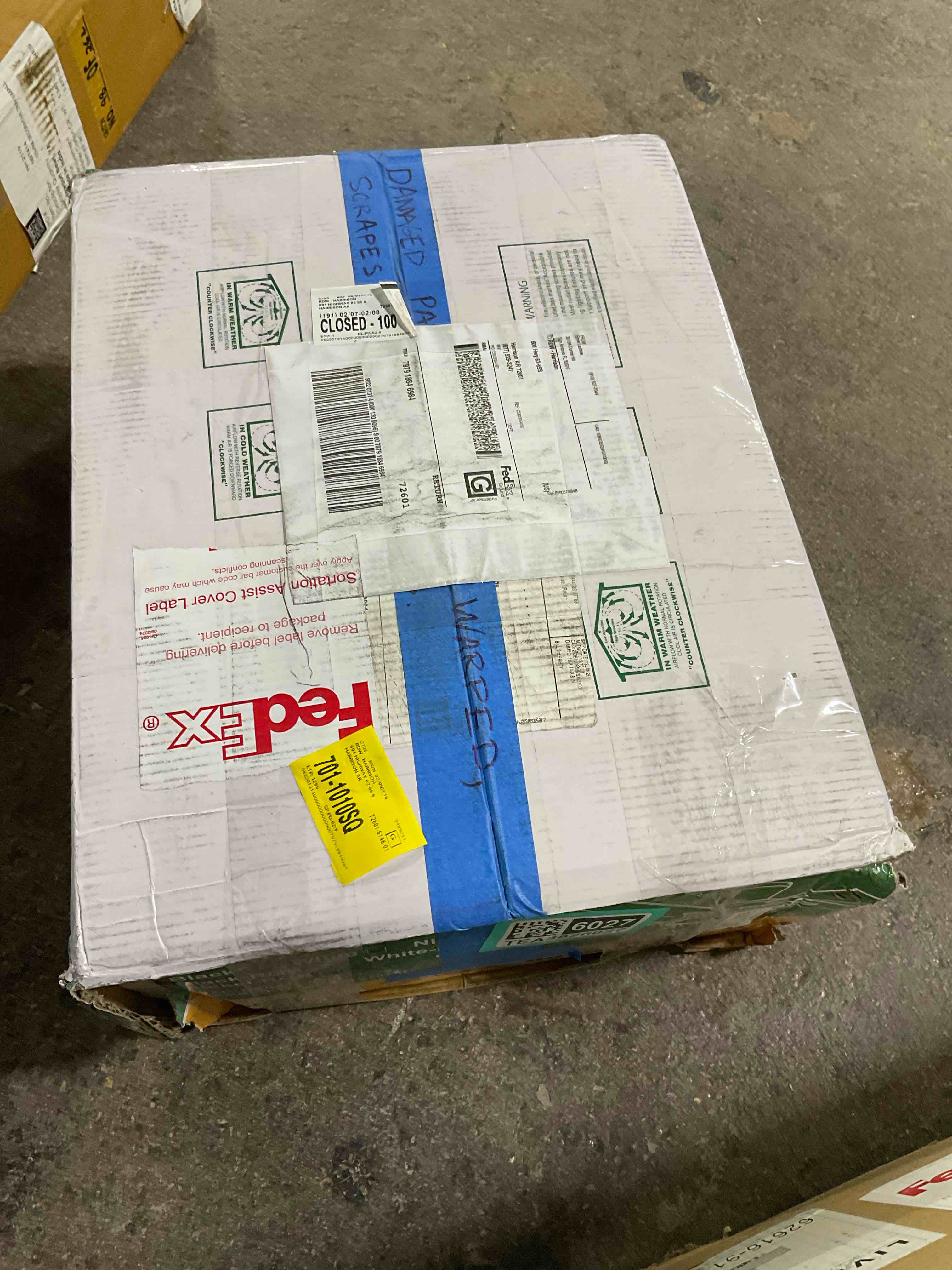 Condition photo showing As Is for (DAMAGED)52" Flush Mount Ceiling Fan With Lights And Remote Control, Reversible And 5 Dual-sided Blades