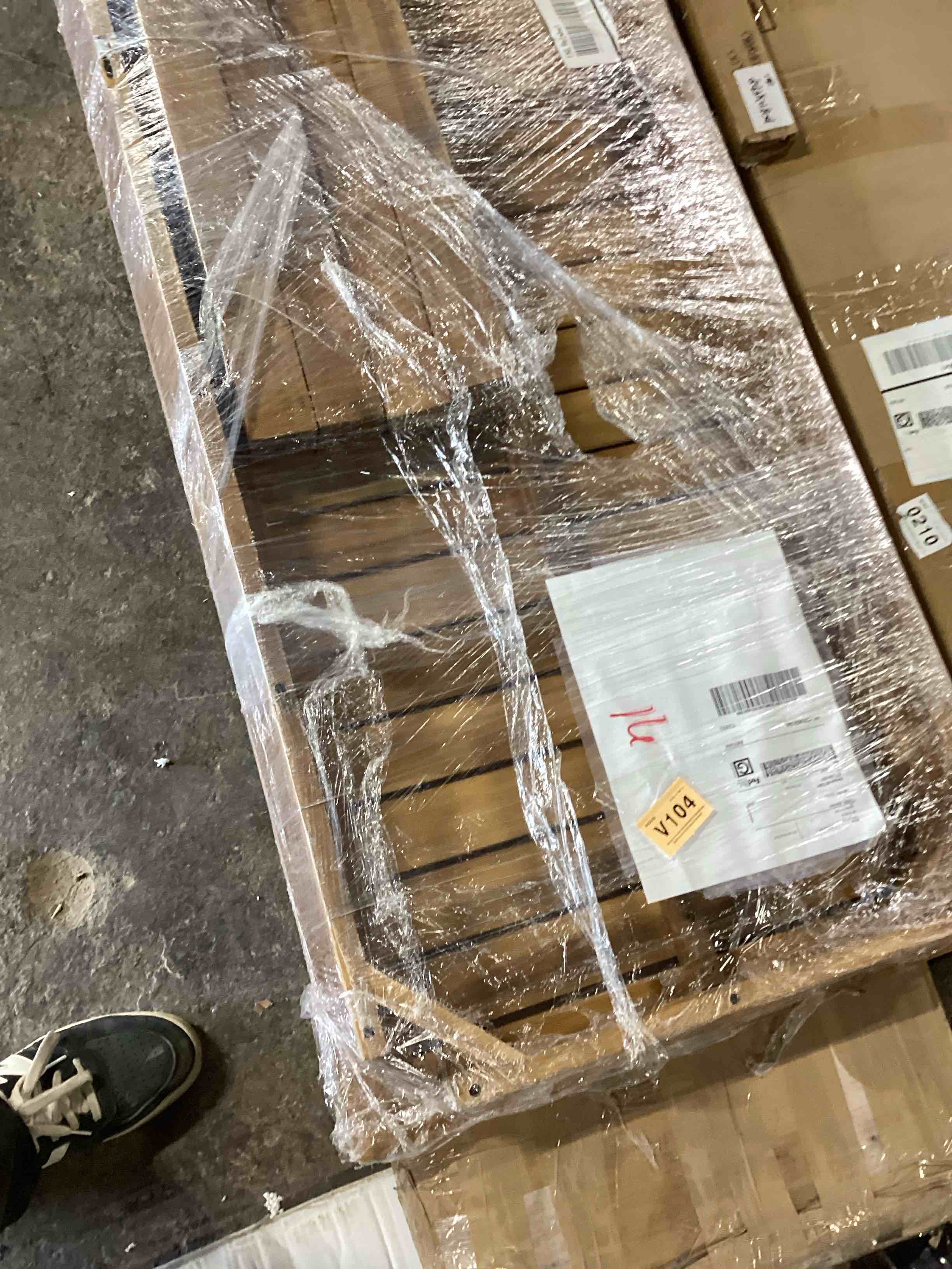 Condition photo showing Good Condition for Latanja Patio Rectangular Acacia Wood Counter-Height Dining Table