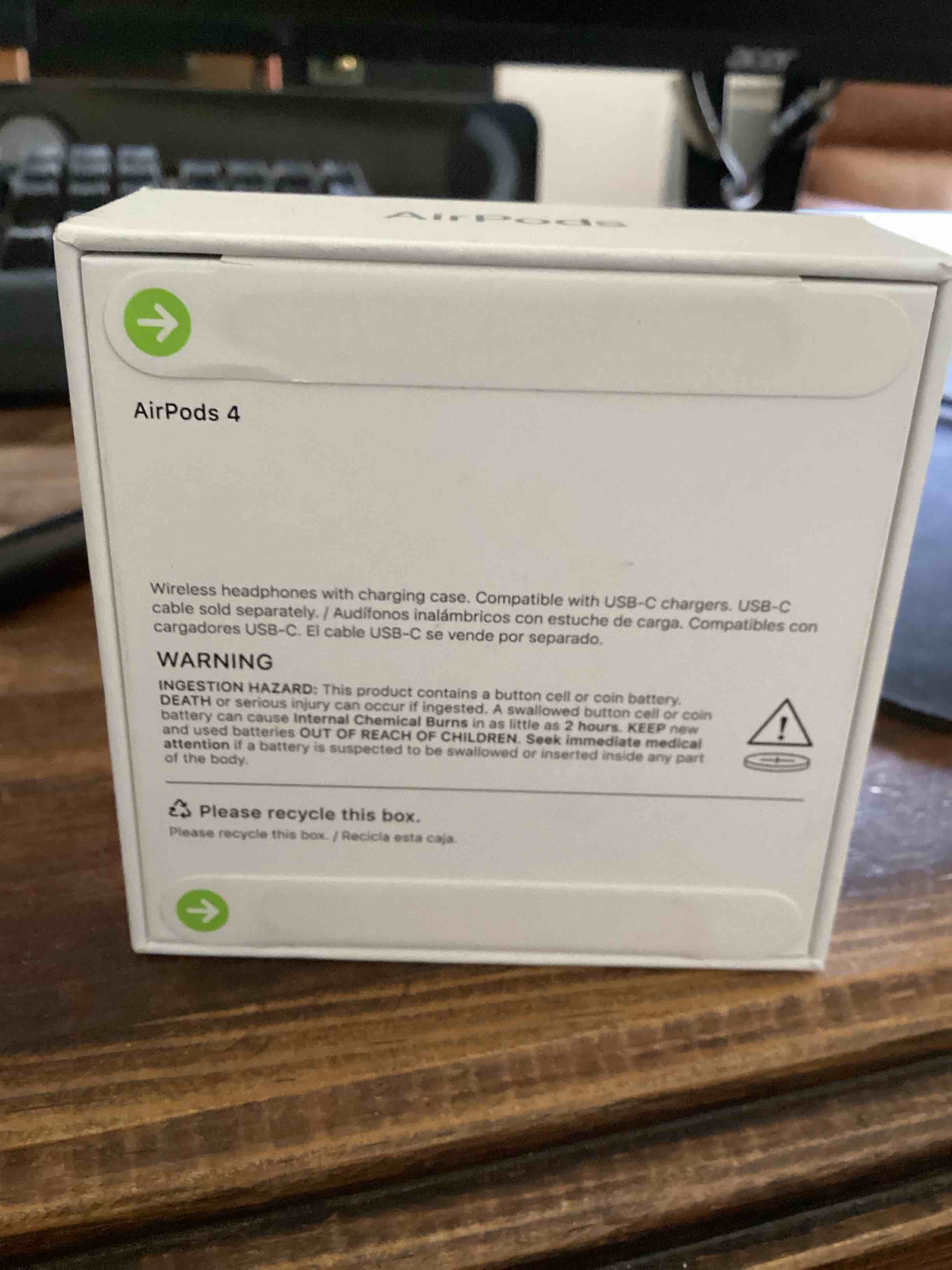 Condition photo showing New/Like New for Apple AirPods 4 Wireless Earbuds, Bluetooth Headphones, Personalized Spatial Audio, Sweat and Water Resistant, USB-C Charging Case, H2 Chip, Up to 30 Hours of Battery Life, Effortless Setup for iPhone