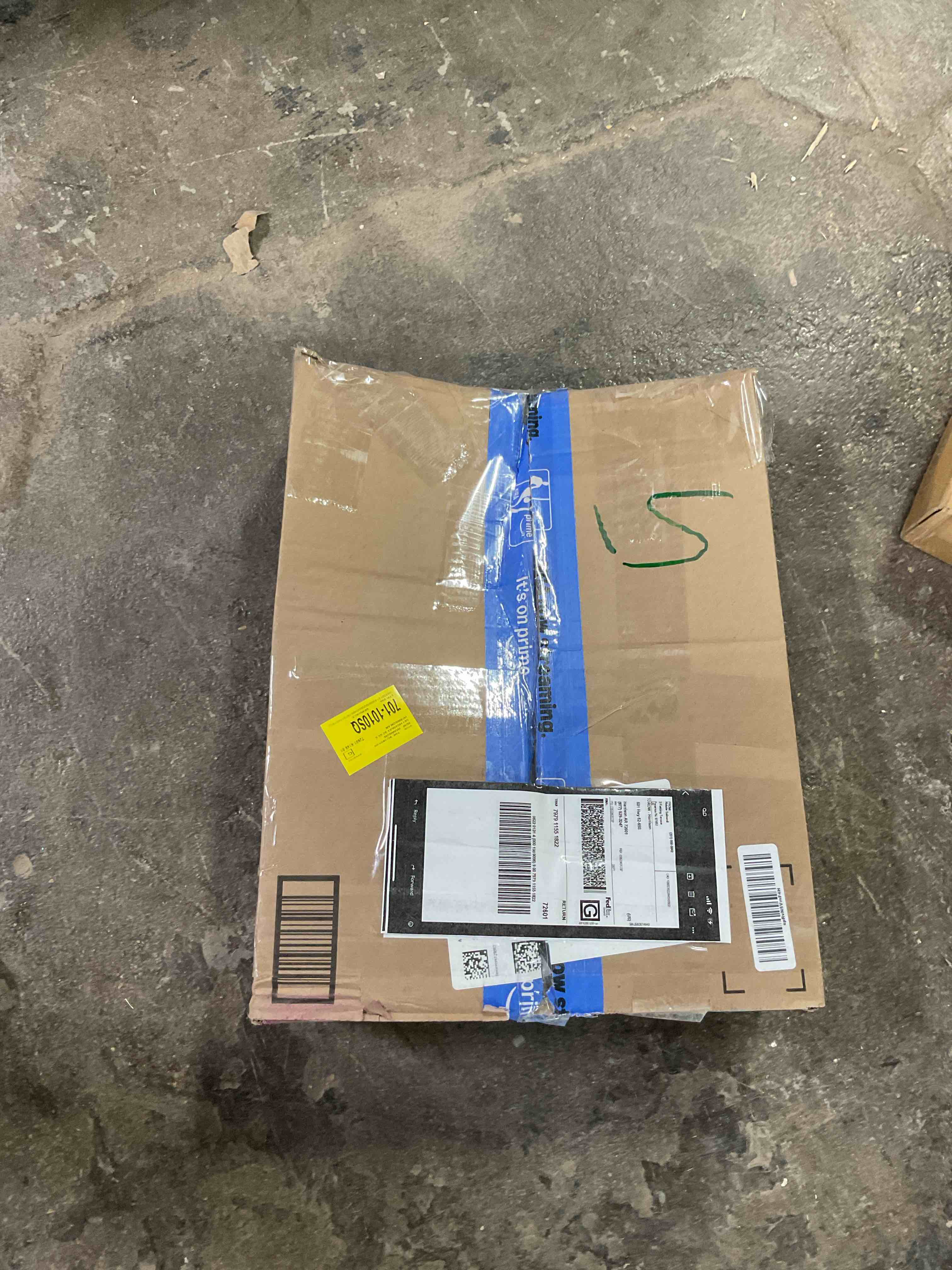Condition photo showing Good Condition for (INCOMPLETE)Fireplace TV Stand With LED Lights, Modern Entertainment Center For 80" -100" TV, 70" Wood Media TV Console Storage